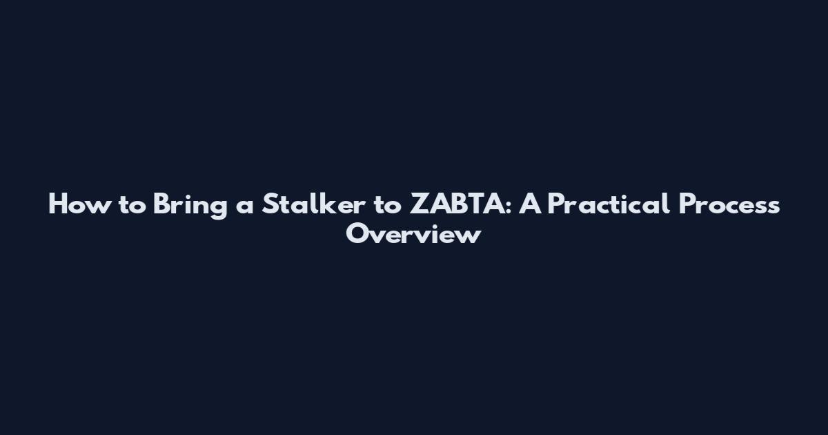 How to Bring a Stalker to ZABTA: A Practical Process Overview