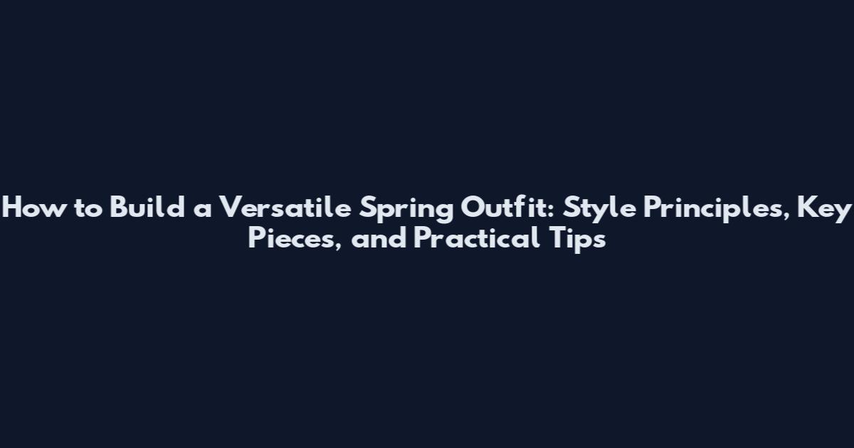 How to Build a Versatile Spring Outfit: Style Principles, Key Pieces, and Practical Tips
