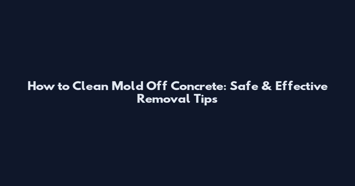 How to Clean Mold Off Concrete: Safe & Effective Removal Tips