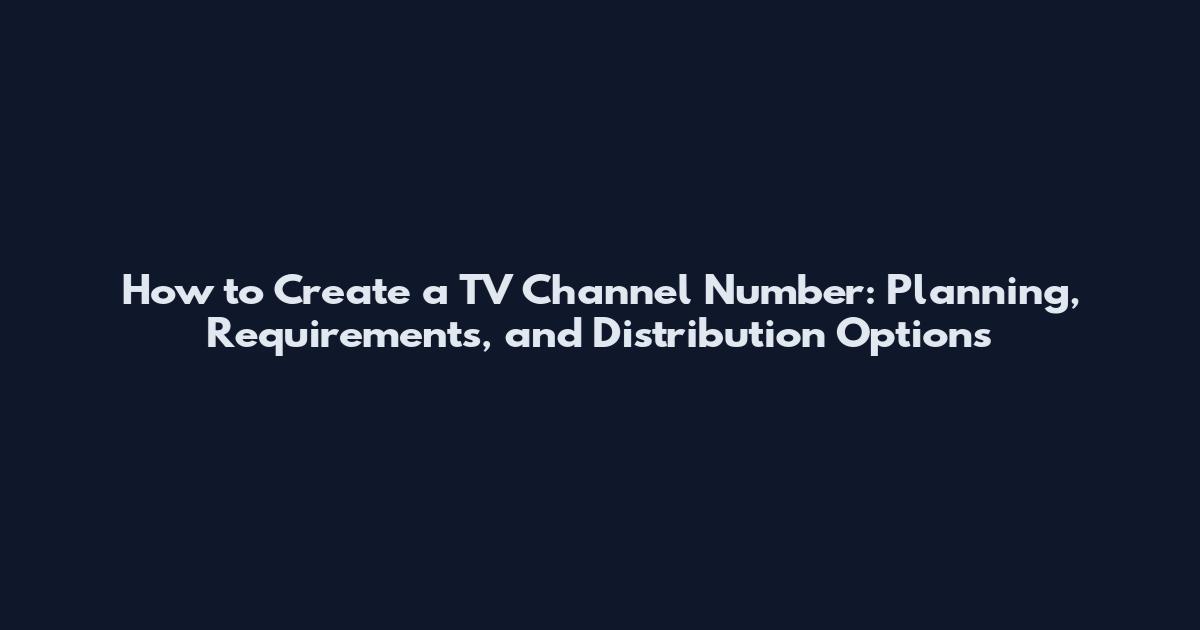 How to Create a TV Channel Number: Planning, Requirements, and Distribution Options
