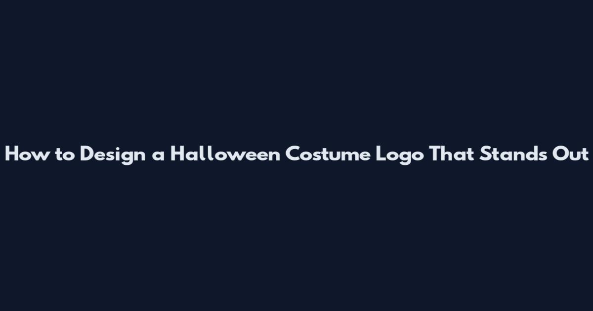 How to Design a Halloween Costume Logo That Stands Out
