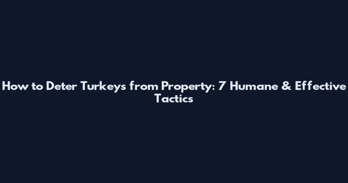 How to Deter Turkeys from Property: 7 Humane & Effective Tactics