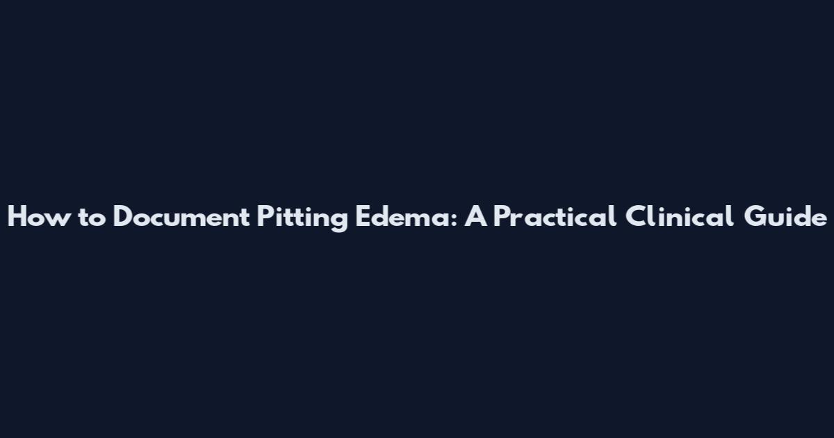How to Document Pitting Edema: A Practical Clinical Guide