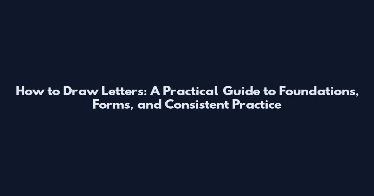 How to Draw Letters: A Practical Guide to Foundations, Forms, and Consistent Practice