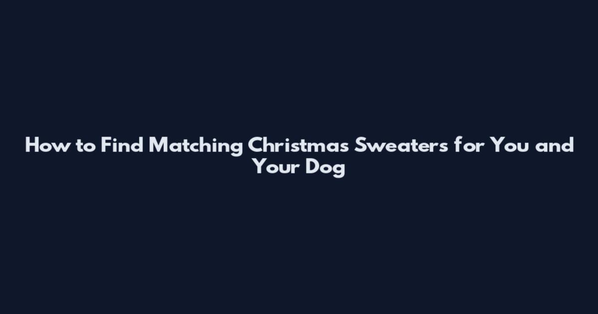 How to Find Matching Christmas Sweaters for You and Your Dog
