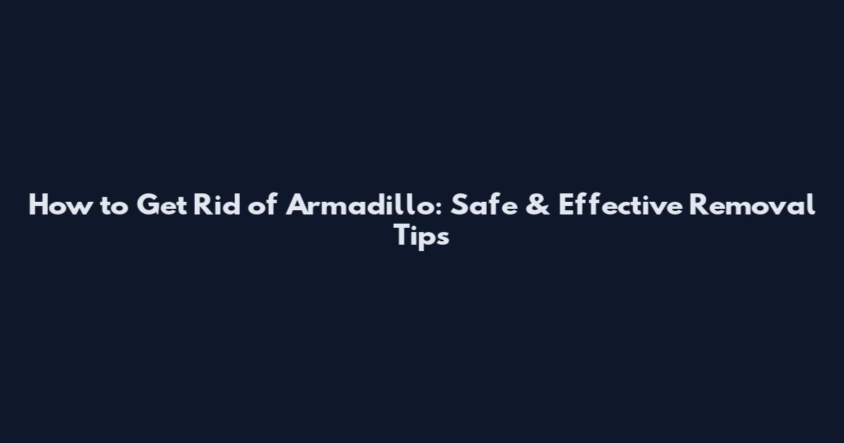 How to Get Rid of Armadillo: Safe & Effective Removal Tips