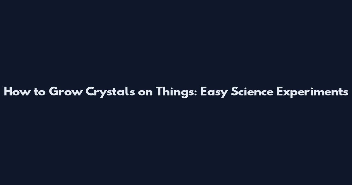 How to Grow Crystals on Things: Easy Science Experiments