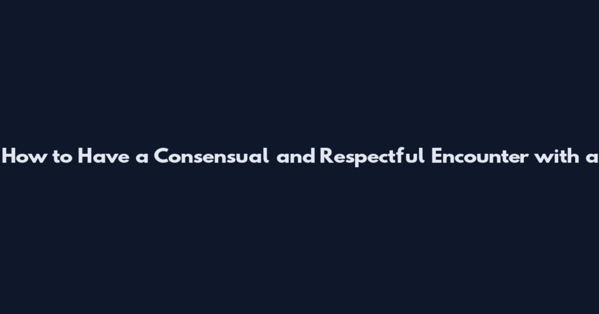 How to Have a Consensual and Respectful Encounter with a