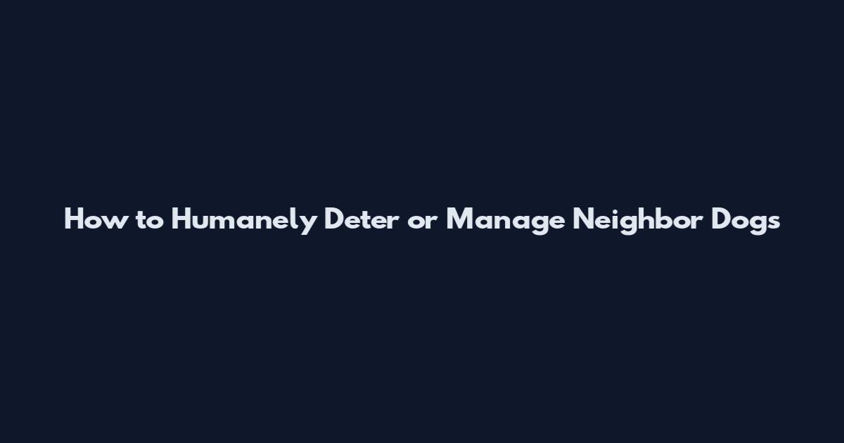 How to Humanely Deter or Manage Neighbor Dogs
