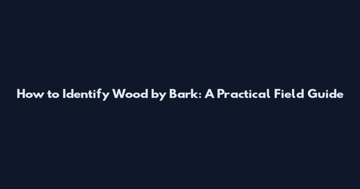 How to Identify Wood by Bark: A Practical Field Guide
