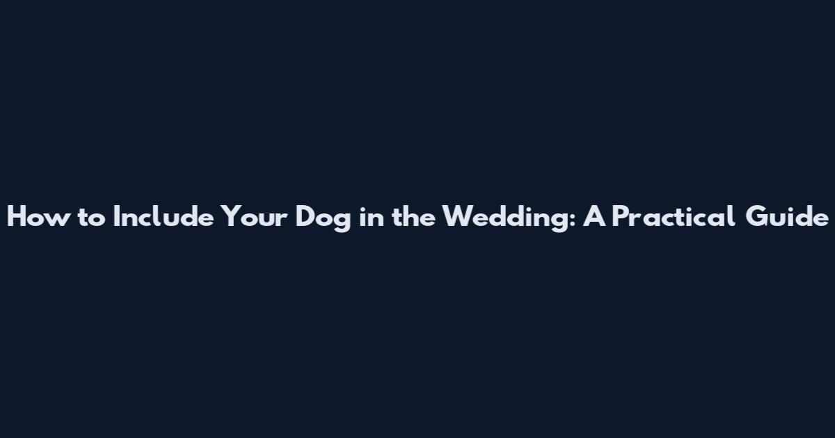 How to Include Your Dog in the Wedding: A Practical Guide