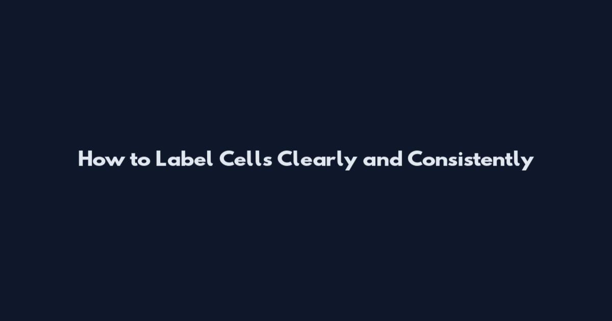 How to Label Cells Clearly and Consistently