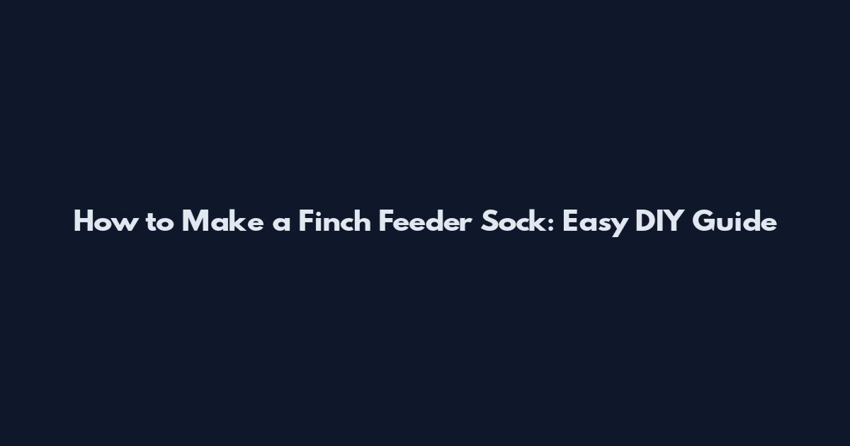 How to Make a Finch Feeder Sock: Easy DIY Guide