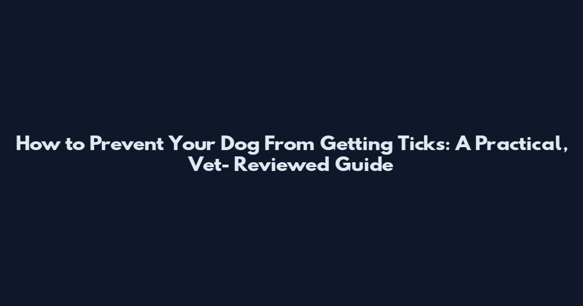 How to Prevent Your Dog From Getting Ticks: A Practical, Vet- Reviewed Guide