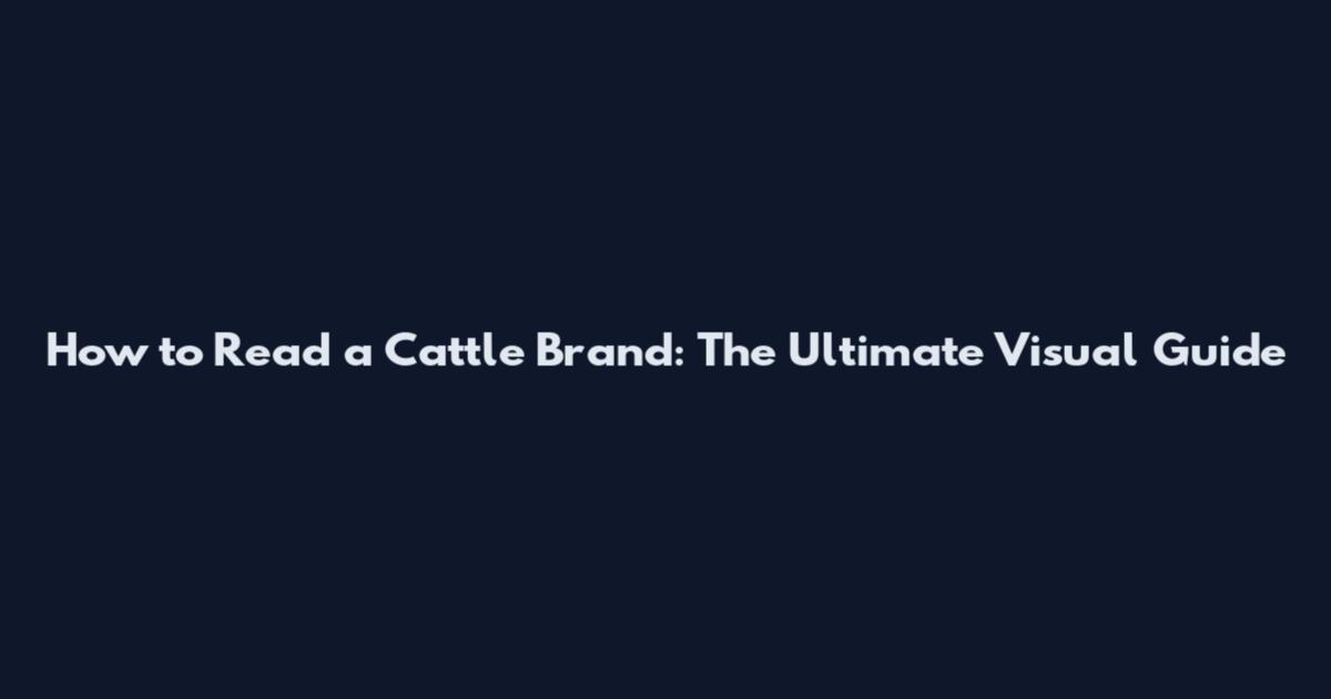 How to Read a Cattle Brand: The Ultimate Visual Guide