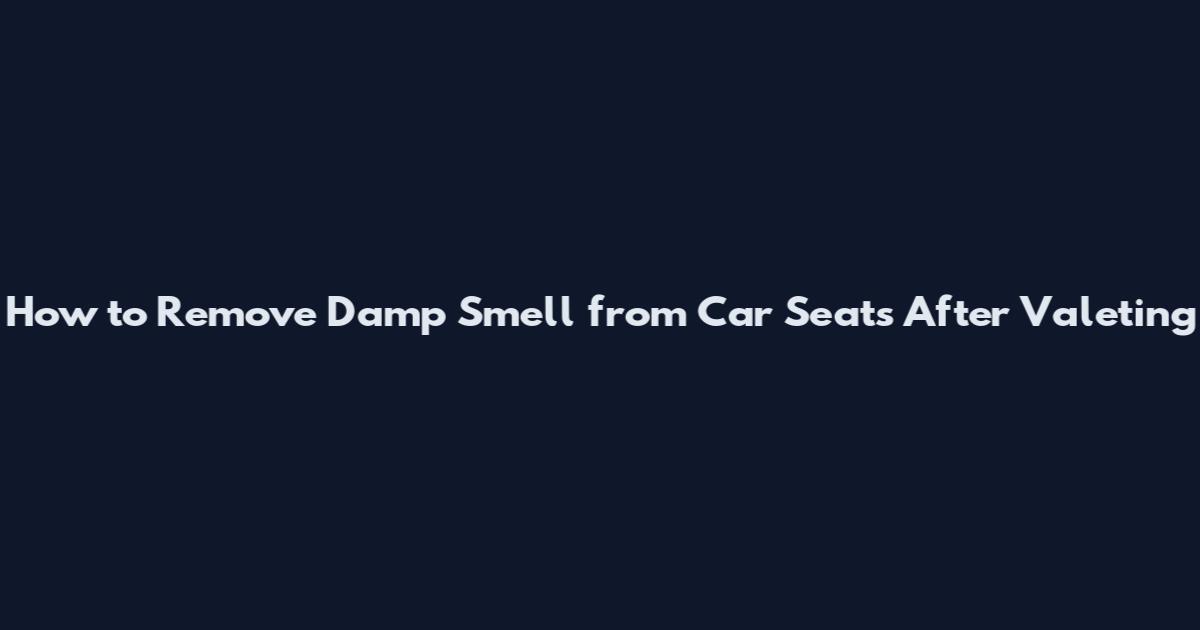 How to Remove Damp Smell from Car Seats After Valeting