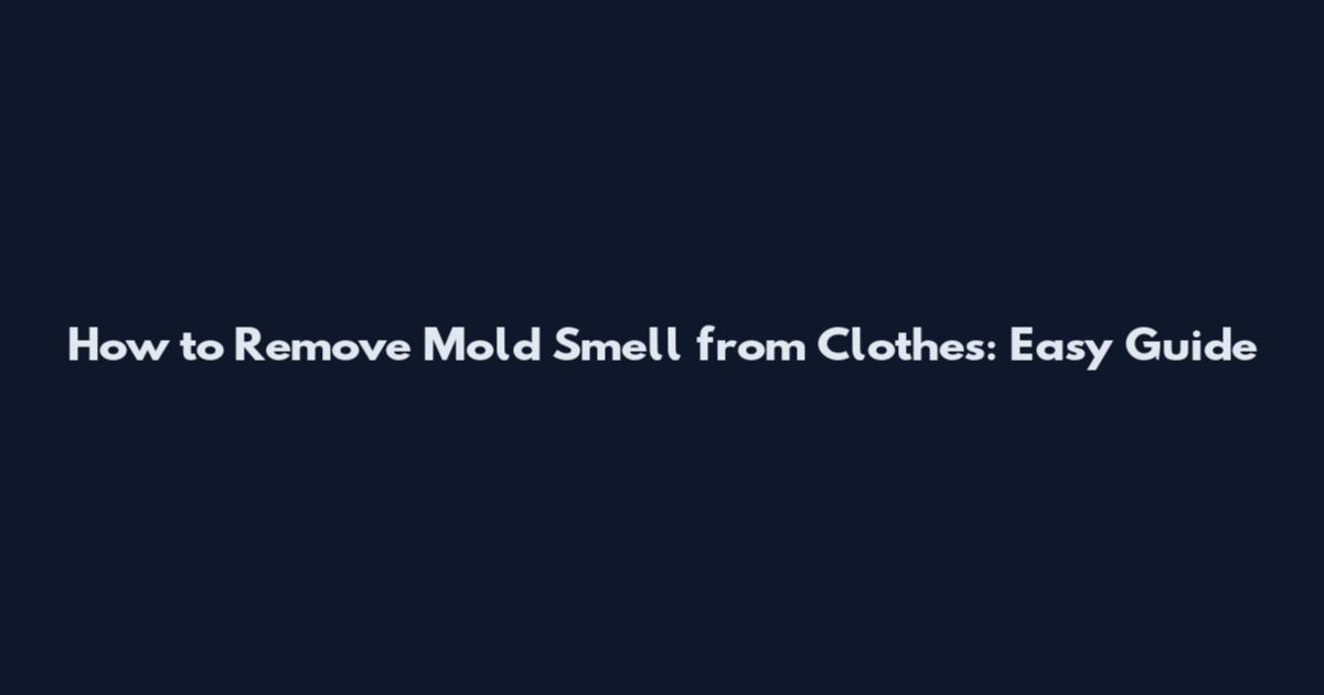 How to Remove Mold Smell from Clothes: Easy Guide