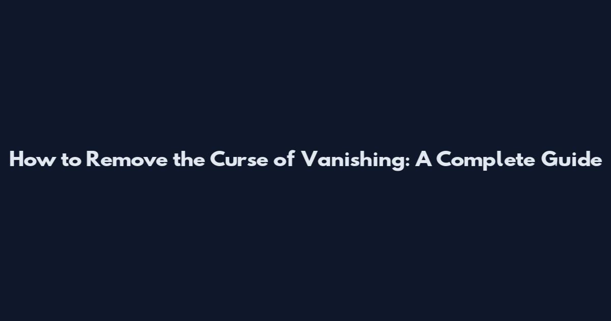 How to Remove the Curse of Vanishing: A Complete Guide