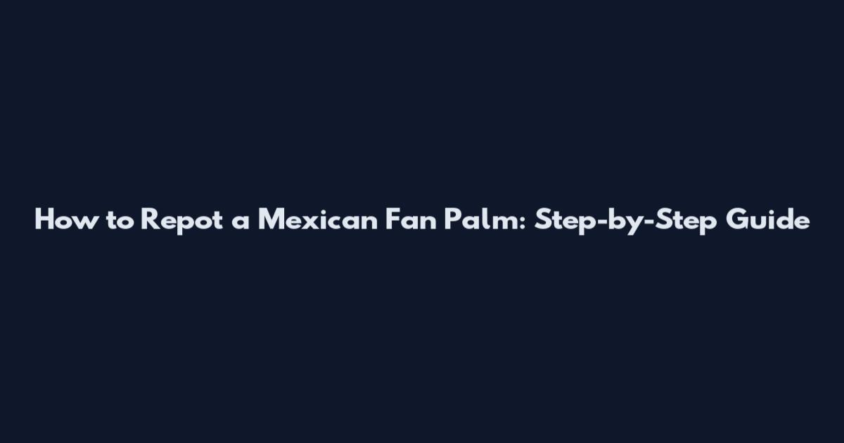 How to Repot a Mexican Fan Palm: Step-by-Step Guide