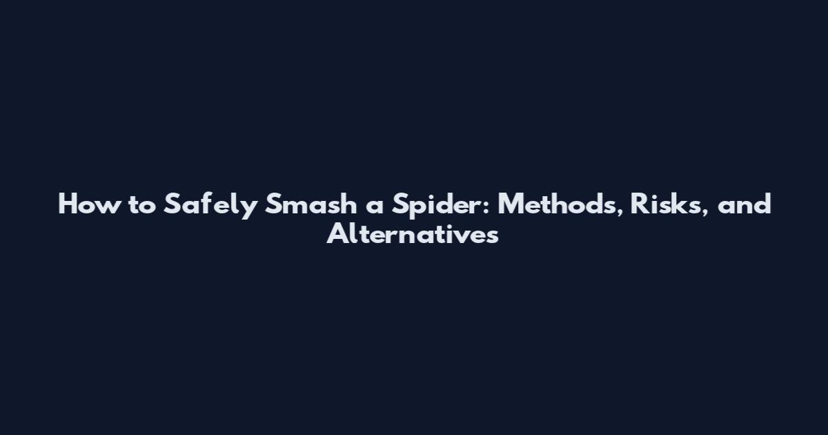 How to Safely Smash a Spider: Methods, Risks, and Alternatives