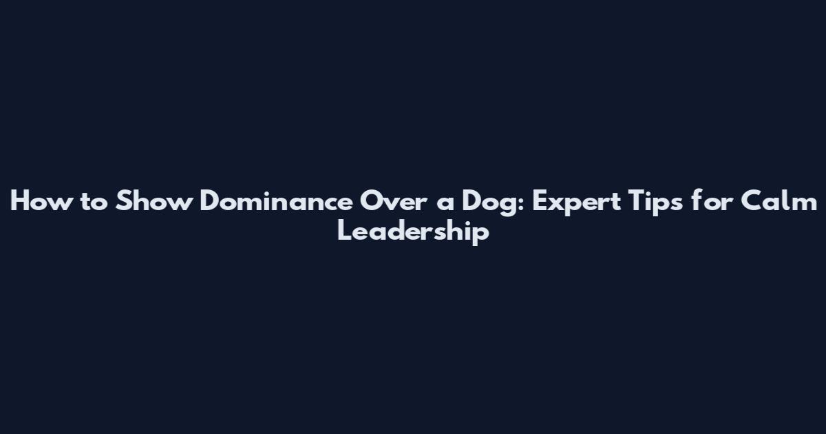 How to Show Dominance Over a Dog: Expert Tips for Calm Leadership