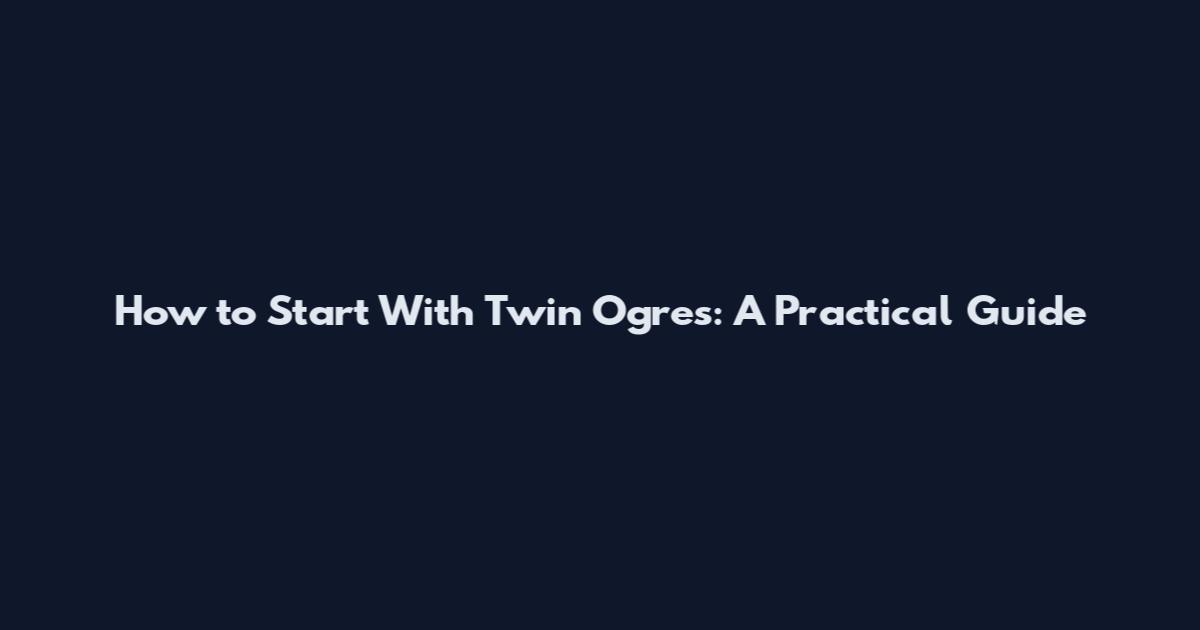 How to Start With Twin Ogres: A Practical Guide