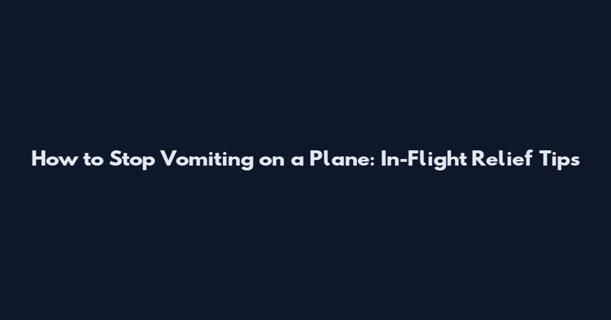 How to Stop Vomiting on a Plane: In-Flight Relief Tips