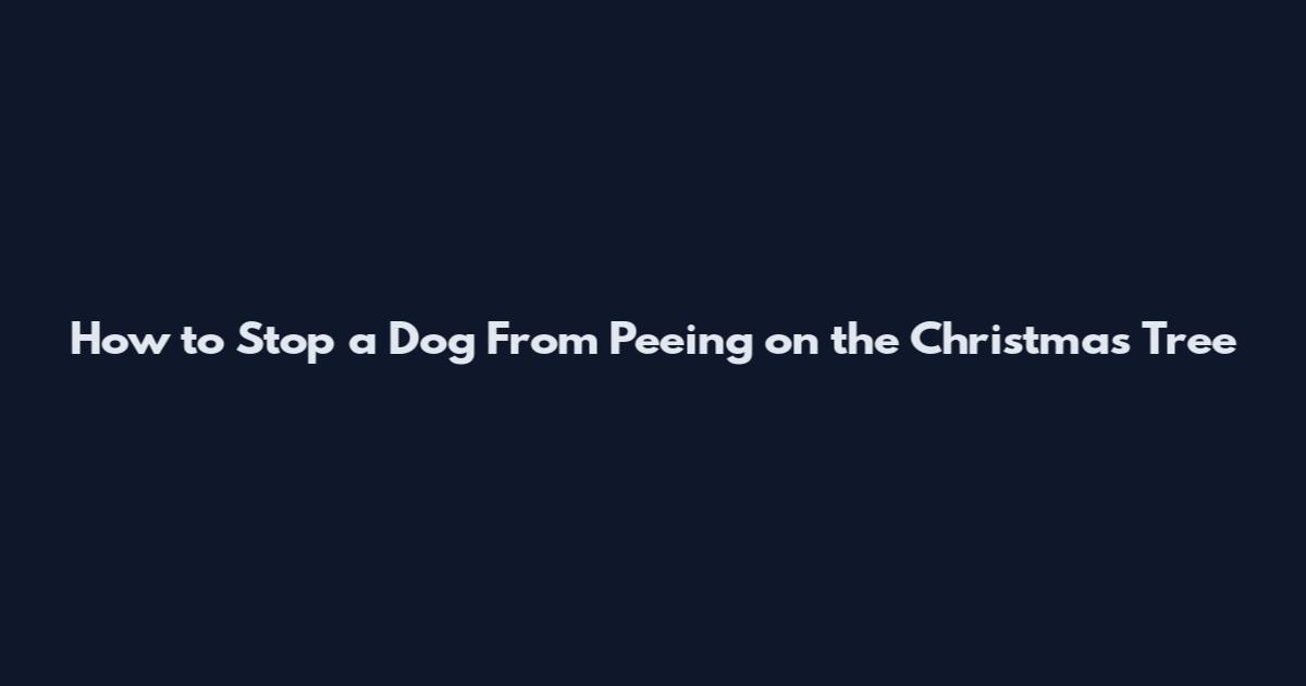 How to Stop a Dog From Peeing on the Christmas Tree