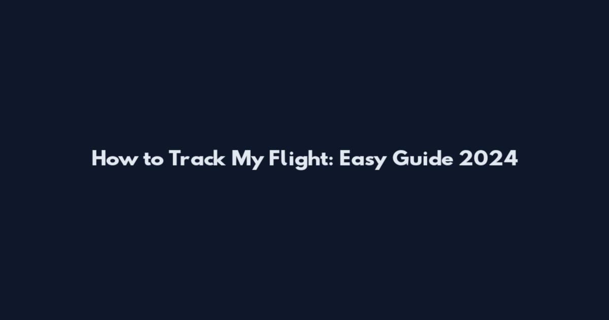 How to Track My Flight: Easy Guide 2024