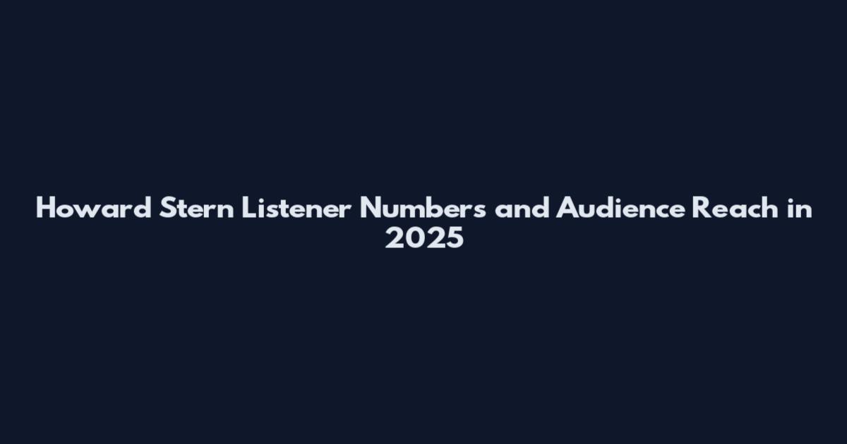 Howard Stern Listener Numbers and Audience Reach in 2025