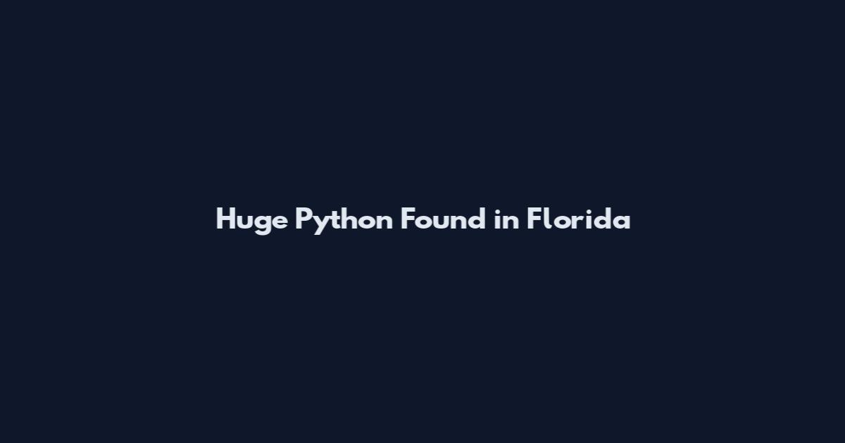 Huge Python Found in Florida