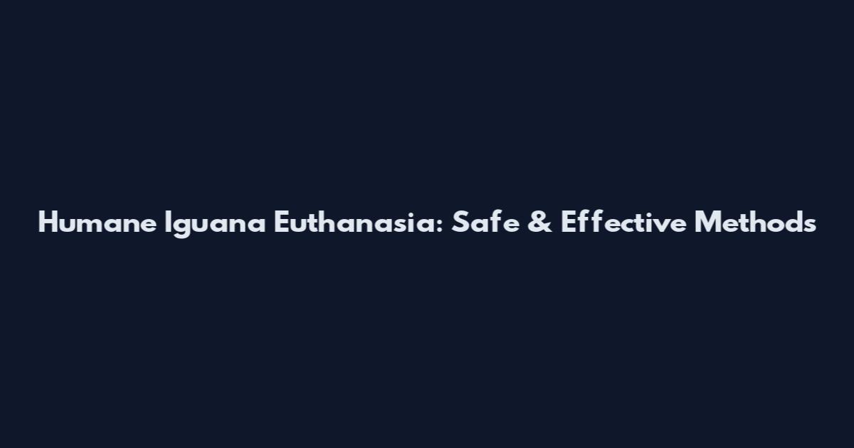 Humane Iguana Euthanasia: Safe & Effective Methods