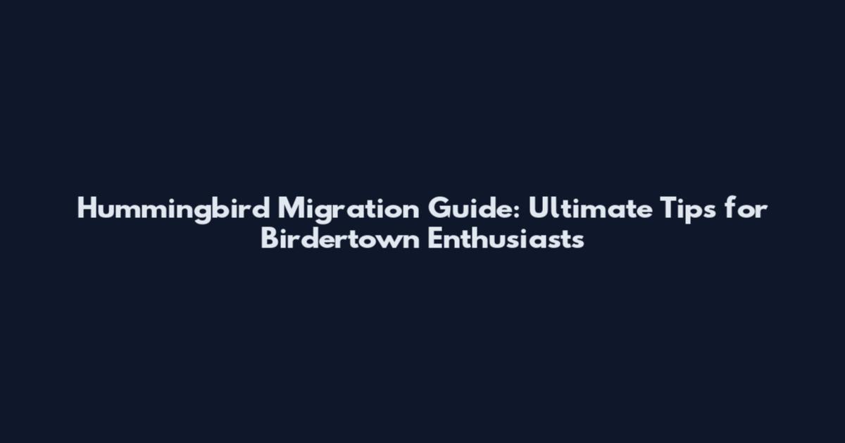 Hummingbird Migration Guide: Ultimate Tips for Birdertown Enthusiasts