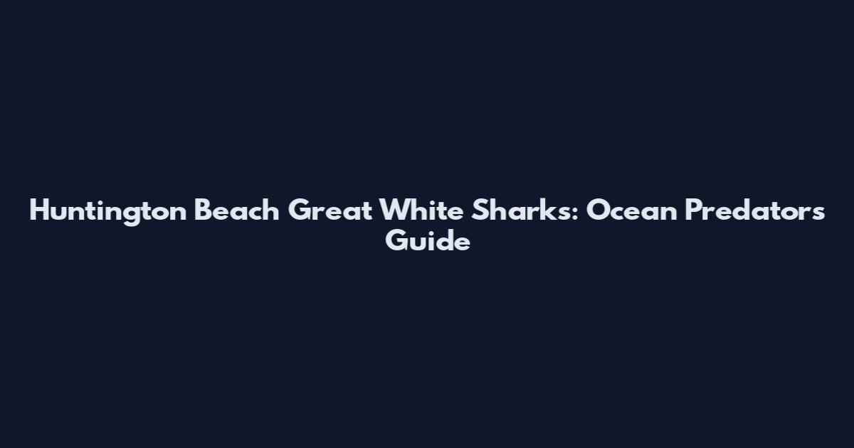 Huntington Beach Great White Sharks: Ocean Predators Guide