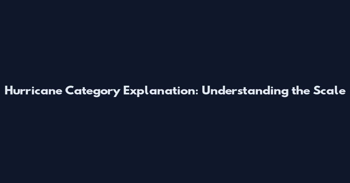Hurricane Category Explanation: Understanding the Scale