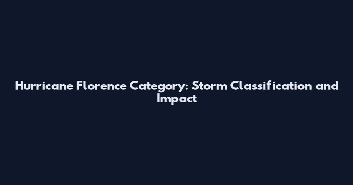 Hurricane Florence Category: Storm Classification and Impact