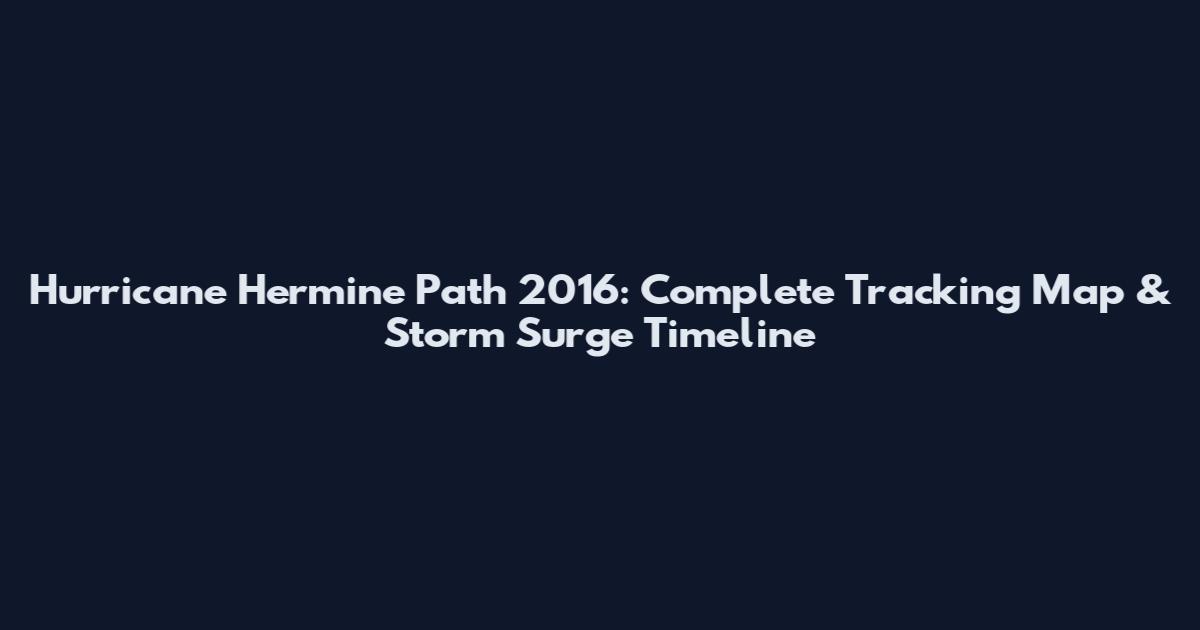 Hurricane Hermine Path 2016: Complete Tracking Map & Storm Surge Timeline