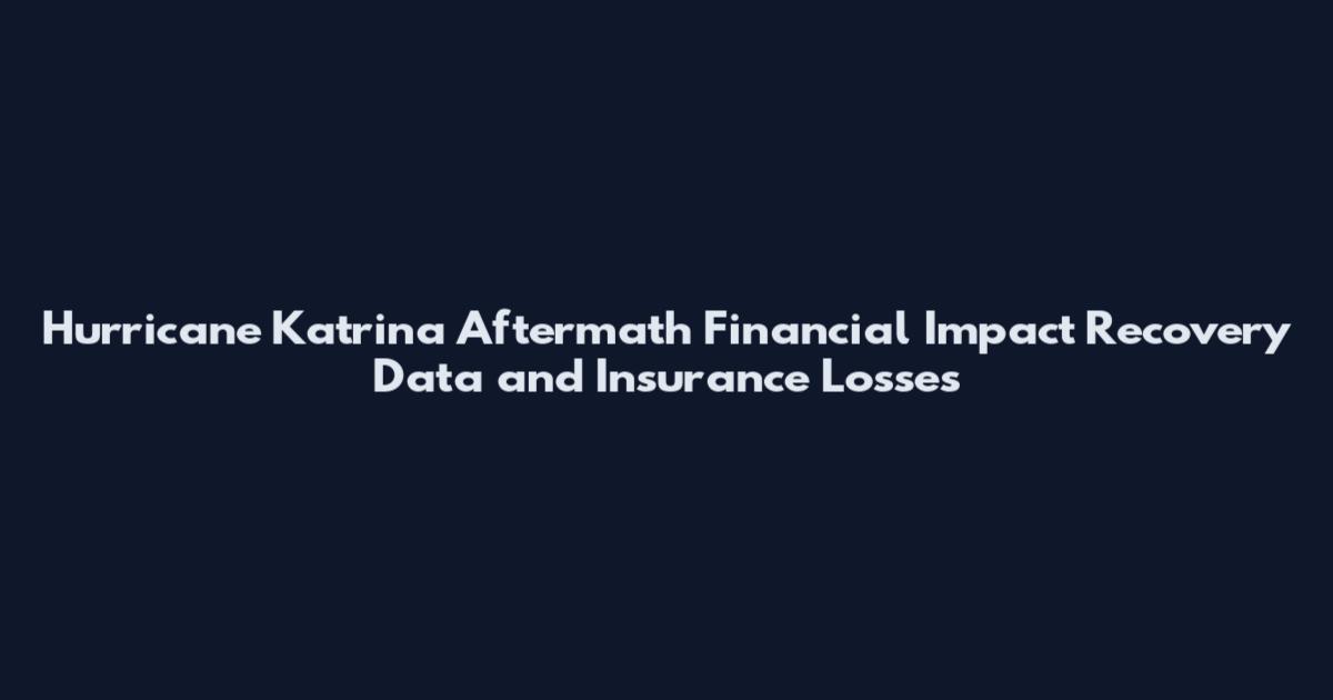 Hurricane Katrina Aftermath Financial Impact Recovery Data and Insurance Losses