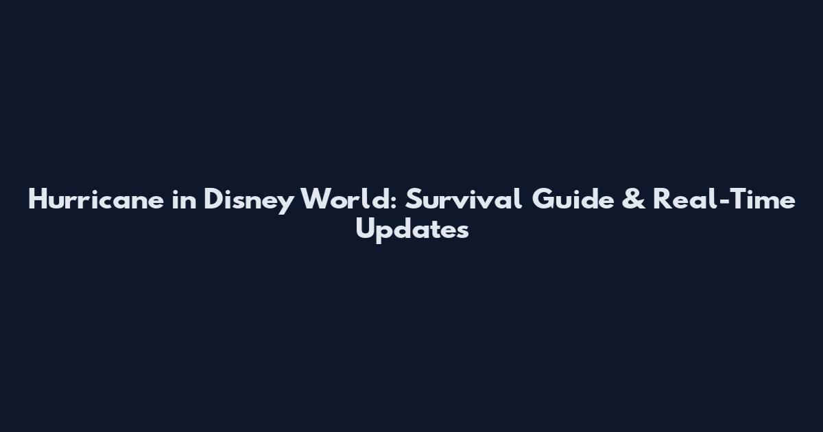 Hurricane in Disney World: Survival Guide & Real-Time Updates