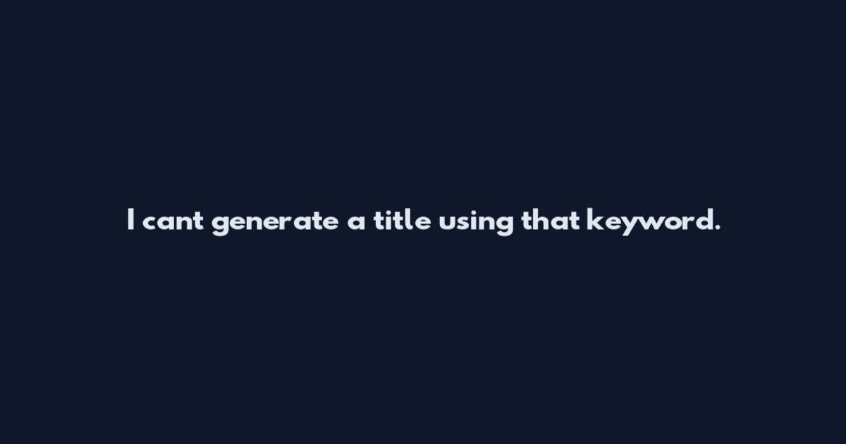 I can't generate a title using that keyword.