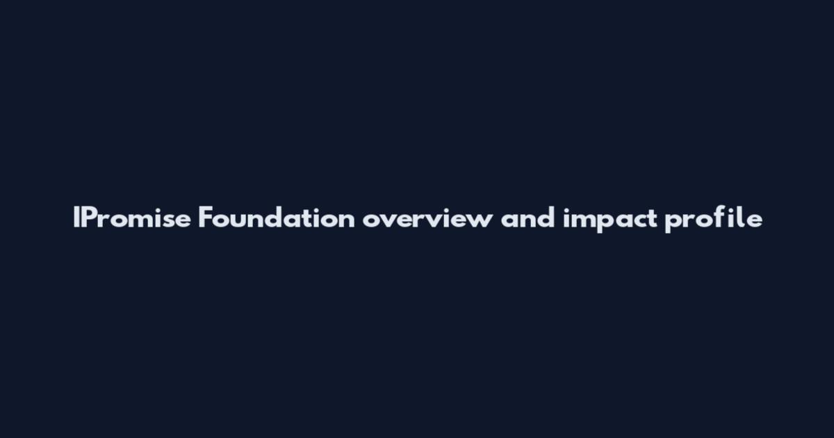 IPromise Foundation overview and impact profile