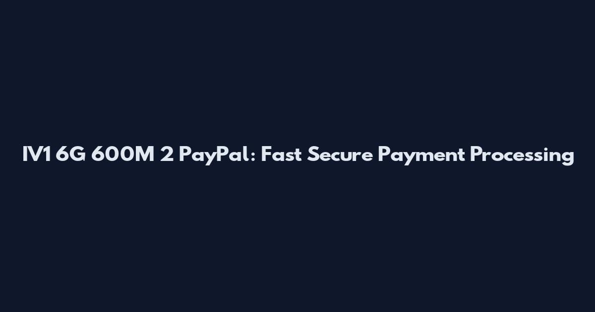 IV1 6G 600M 2 PayPal: Fast Secure Payment Processing