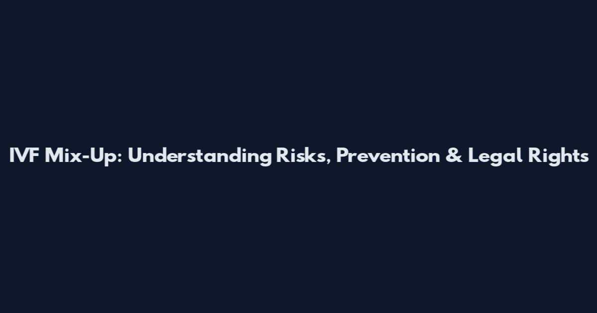 IVF Mix-Up: Understanding Risks, Prevention & Legal Rights