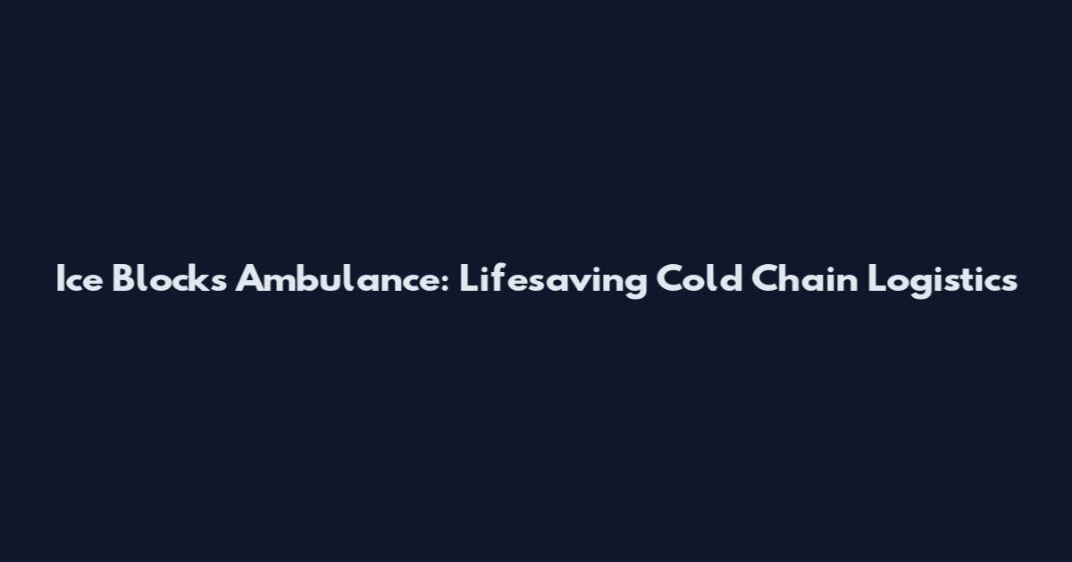 Ice Blocks Ambulance: Lifesaving Cold Chain Logistics