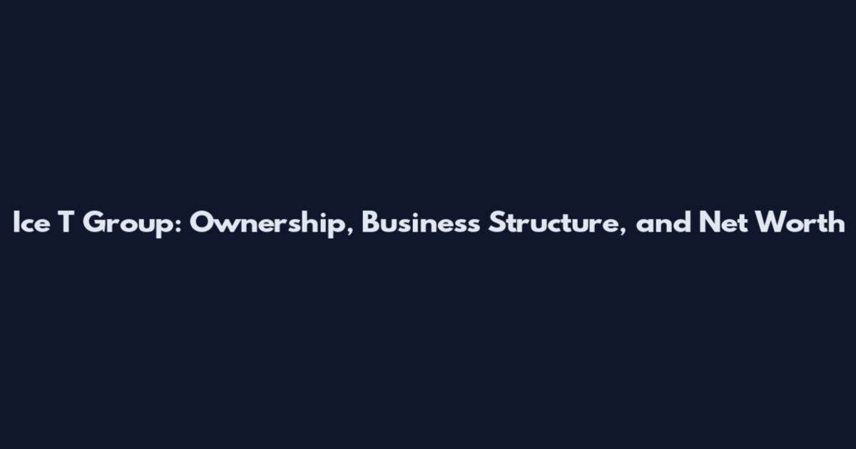 Ice T Group: Ownership, Business Structure, and Net Worth