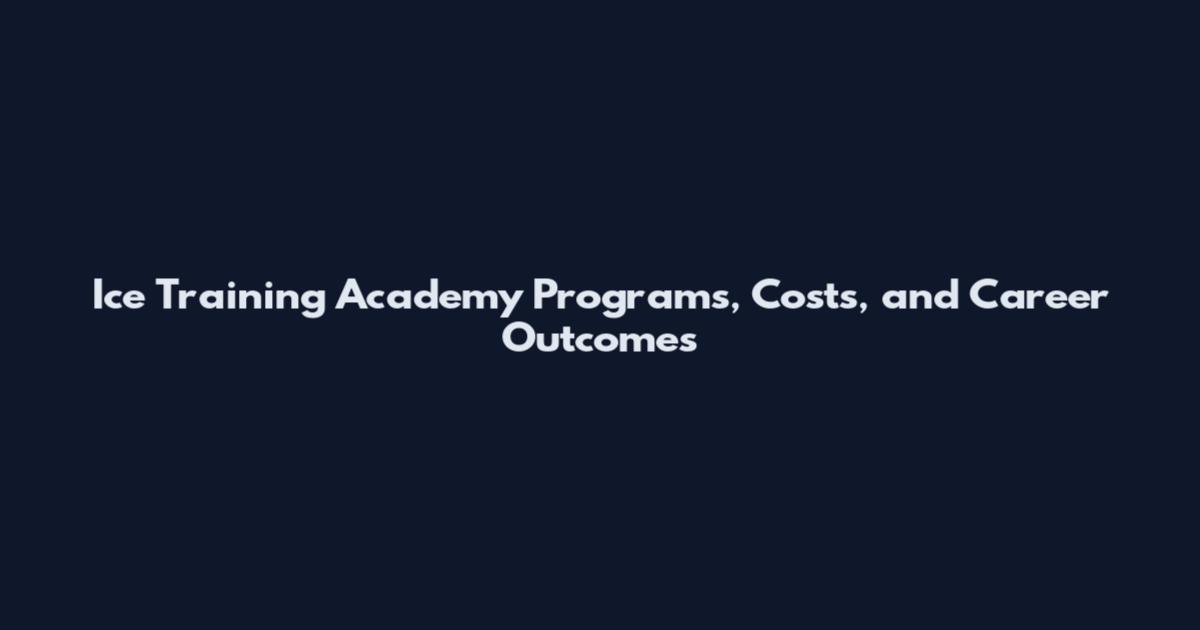 Ice Training Academy Programs, Costs, and Career Outcomes