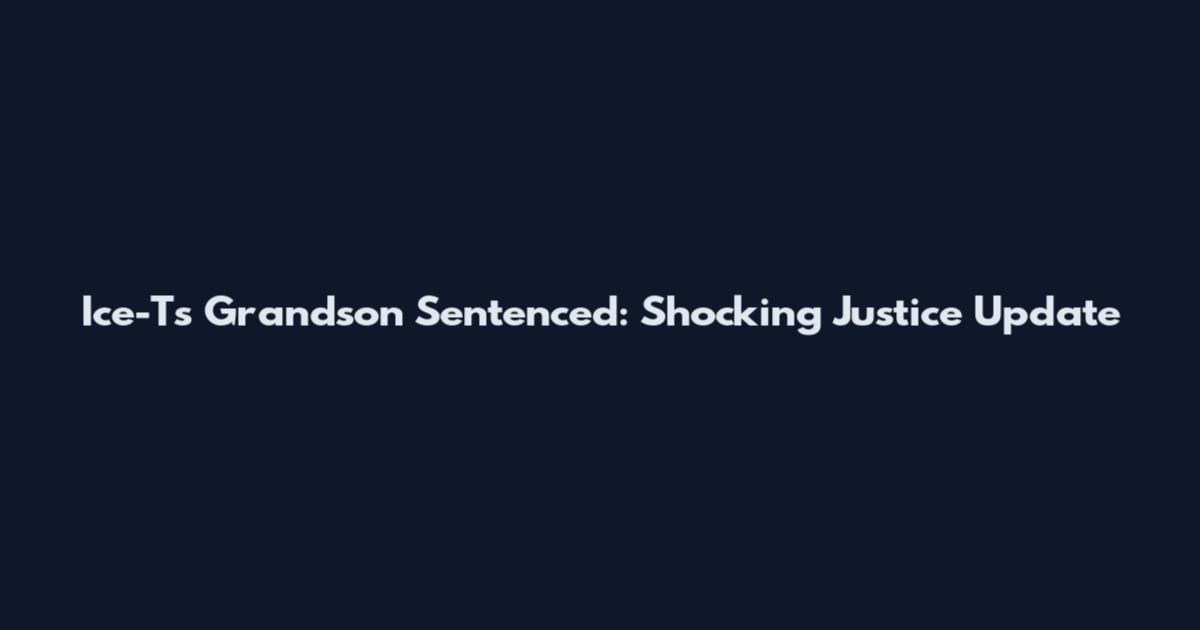 Ice-T's Grandson Sentenced: Shocking Justice Update