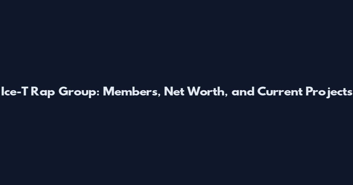 Ice-T Rap Group: Members, Net Worth, and Current Projects
