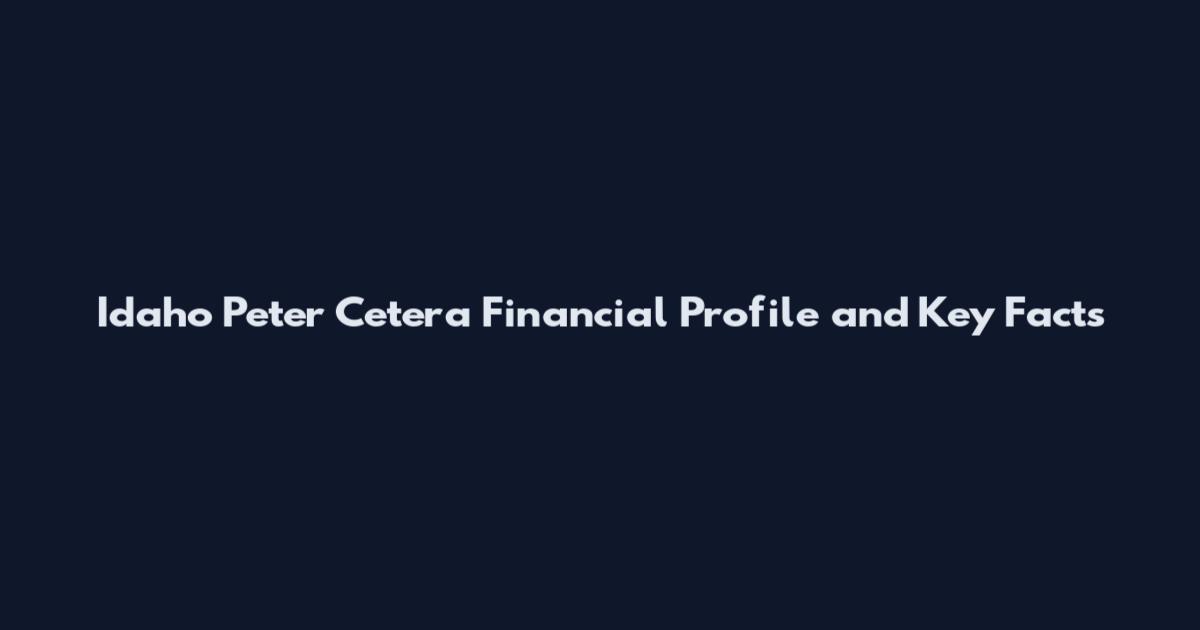 Idaho Peter Cetera Financial Profile and Key Facts