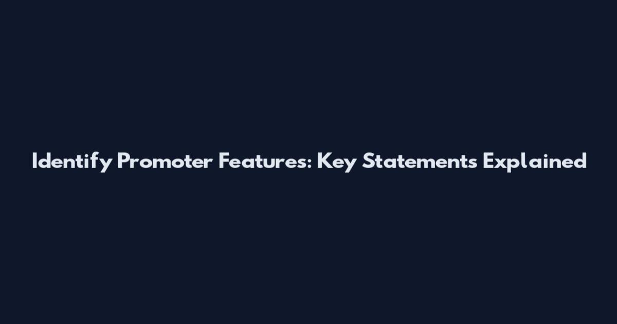 Identify Promoter Features: Key Statements Explained
